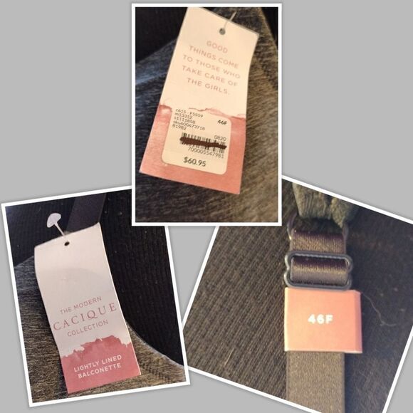 NWT Cacique 46F grey underwire bra. - Picture 4 of 4